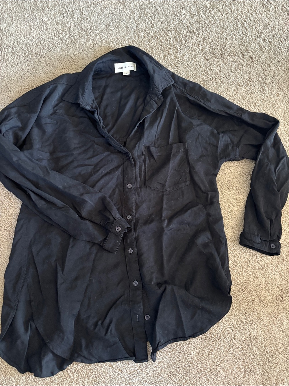 Anthropologie black button up